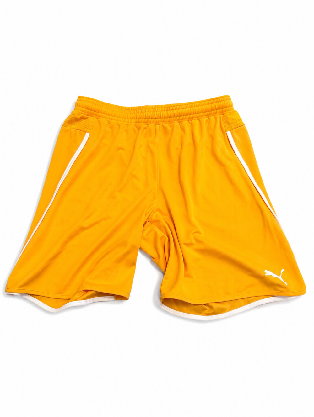 Puma Women's Yellow Athletic Shorts Running Training Drawstring Pockets Size M